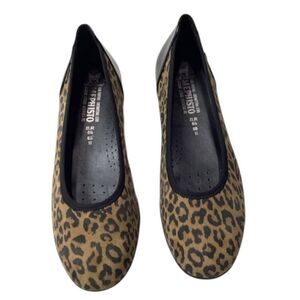 Mephisto Emilie Animal Print Ballet Flats Dark Brown Leather Comfort Size 11